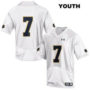Notre Dame Fighting Irish Youth Derrik Allen #7 White Under Armour No Name Authentic Stitched College NCAA Football Jersey KRB2699UA